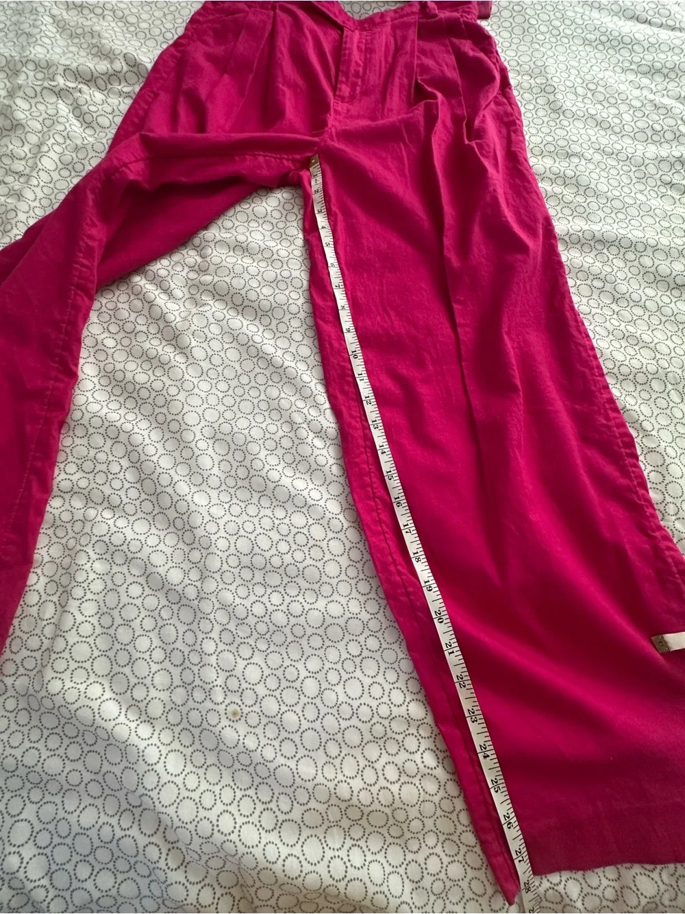NWOT Banana Republic Hot Pink Wide-Leg Linen pleated trousers